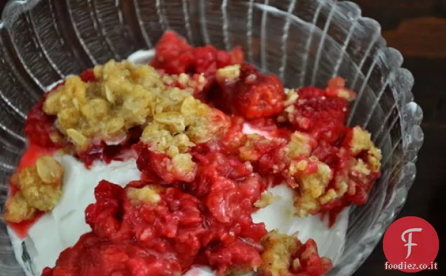 Yogurt con Crumble di lamponi