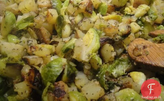 Cuocere il libro: Brussels Sprout-Hash di patate