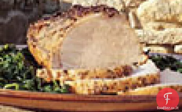 Carne di maiale arrostita al miele con verdure