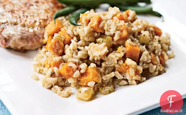 Zucca arrosto e Pilau di patate dolci