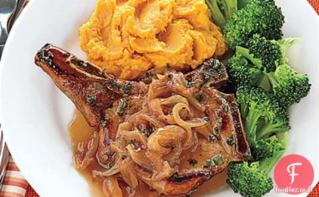 Braciole di maiale con salsa di sidro
