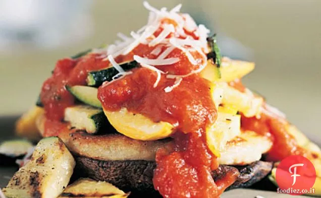 Verdure grigliate con torte di patate