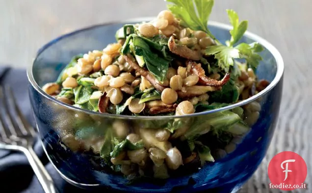 Lenticchie speziate con funghi e verdure
