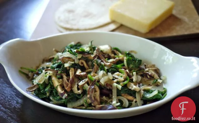 Quesadilla dello Shiitake e dei verdi