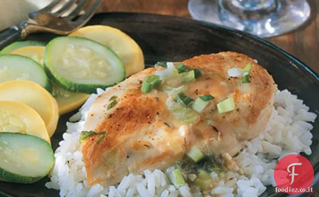 Pollo con salsa di cipolla verde