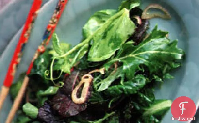 Insalata verde asiatica con Vinaigrette di scalogno dolce