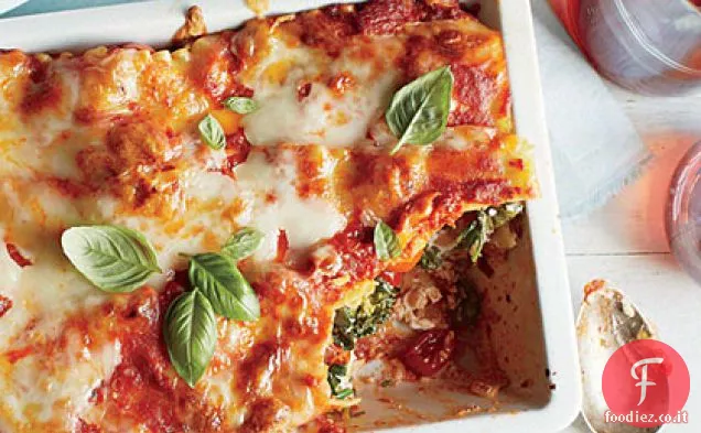 Lasagna con Pomodori Uva e Broccoli Rabe