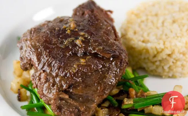 Guancia di Manzo Confit con Rape Caramellate