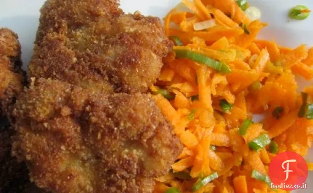Cena della domenica: Animelle fritte con insalata di carote