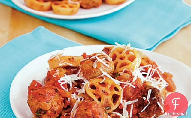 Mini Polpette di tacchino con ruota di carro Pasta