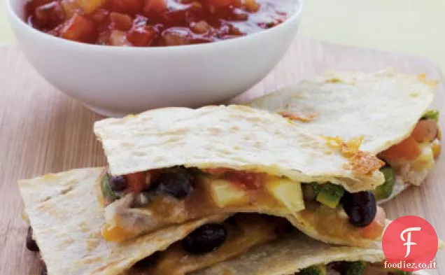 Quesadillas di fagioli neri e zucchine