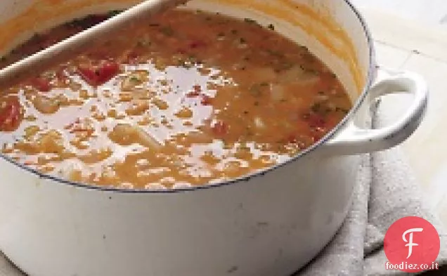 Zuppa di lenticchie rosse con rapa e Prezzemolo