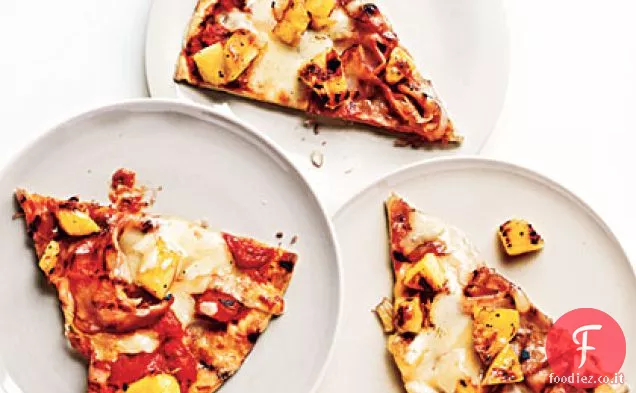 Pizza al prosciutto e Ananas alla griglia