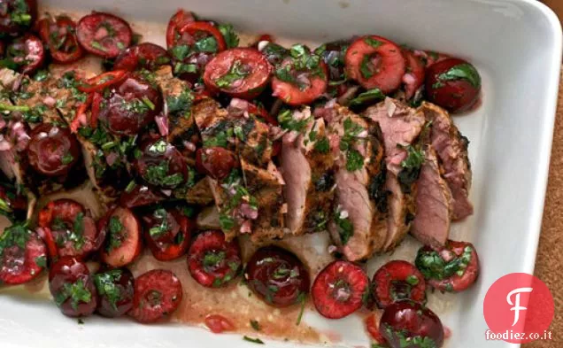Cena stasera: Filetto di maiale con ciliegia fresca e salsa Cile