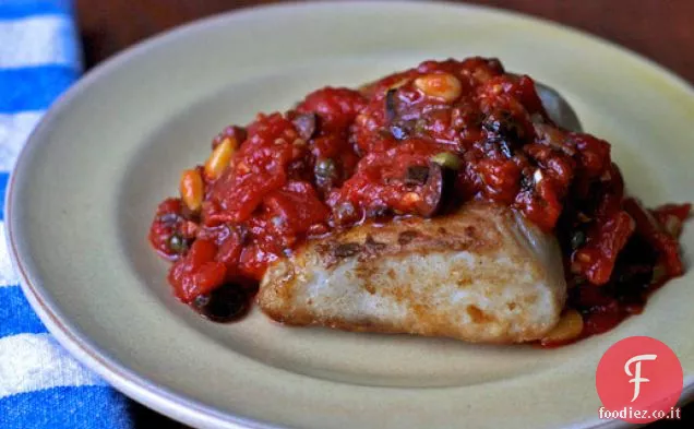 Cena Stasera: Salsa di Pomodoro con Pinoli, Capperi, Olive e uvetta