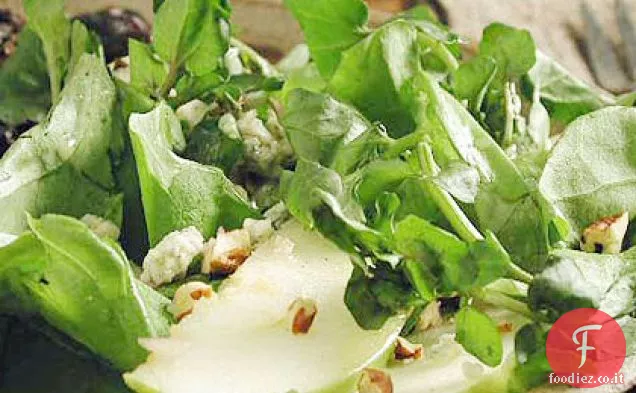 Crescione-Insalata di Bibb con mele e formaggio blu