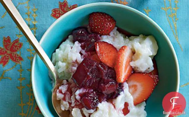 Porta Rubino e Rabarbaro Risotto con Fragole Zuccherate