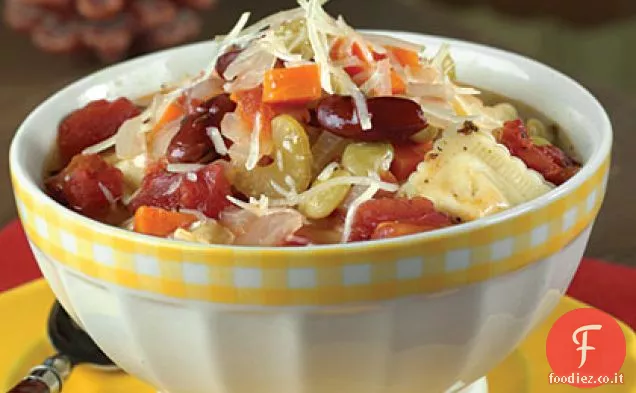 Minestrone di Ravioli a 3 fagioli