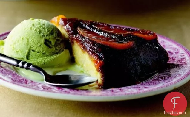 Cuocere il libro: Torta capovolta di mango con gelato al basilico