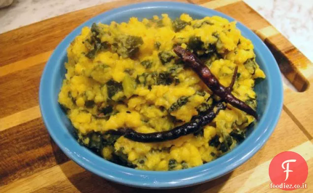Moong Dal arrosto con verdure di senape