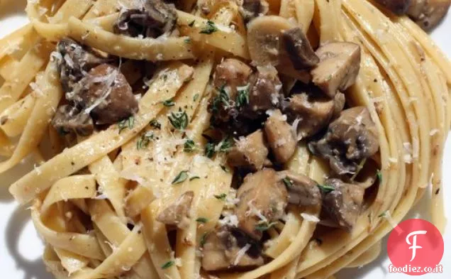 Francese in un lampo: Fettuccine cremose ai funghi