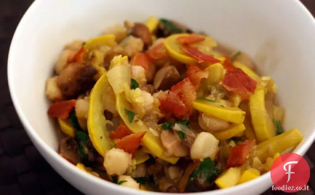 Cena stasera: Zucca e funghi Hominy