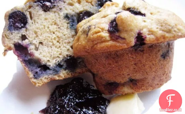 Brunch domenicale: Muffin alla banana ai mirtilli