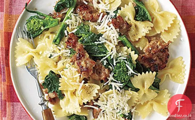 Papillon con Salsiccia e Broccoli Rabe