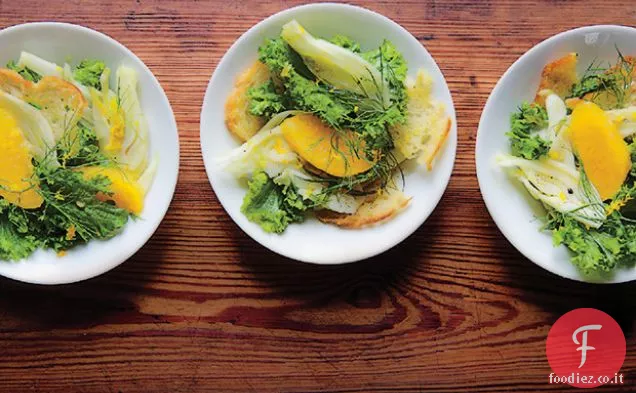 Insalata di finocchio e arancia con Vinaigrette al limone e zenzero