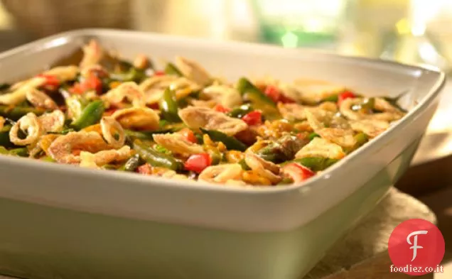 Casseruola di fagioli verdi dorati