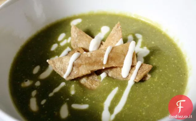 Cena stasera: Crema De Chile Poblano (Arrosto Cile Zuppa di Poblano)