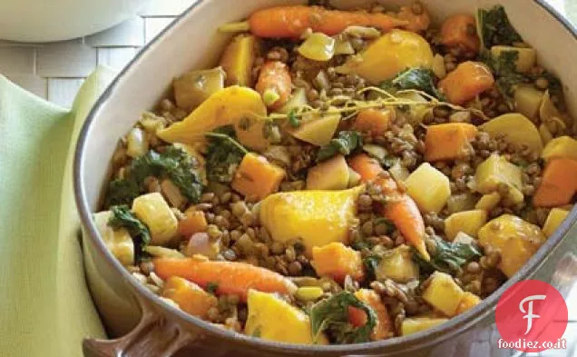 Stufato di lenticchie con verdure invernali