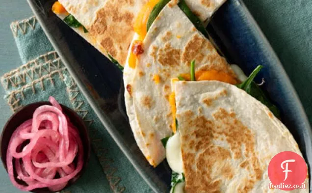 Quesadillas di patate dolci e spinaci