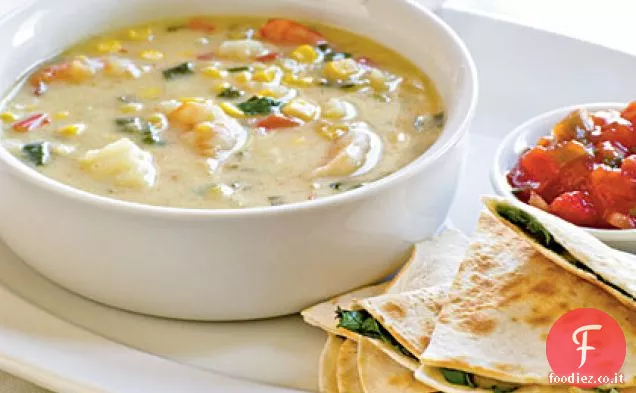 Southwest gamberetti e zuppa di mais