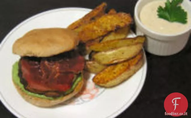 Meat Lite: Hamburger Portobello con Prosciutto Croccante e Maionese di Rucola