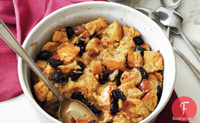 Budino di pane alla vaniglia e prugna brandita