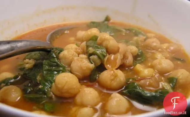Cena di stasera: stufato di ceci e spinaci in stile moresco
