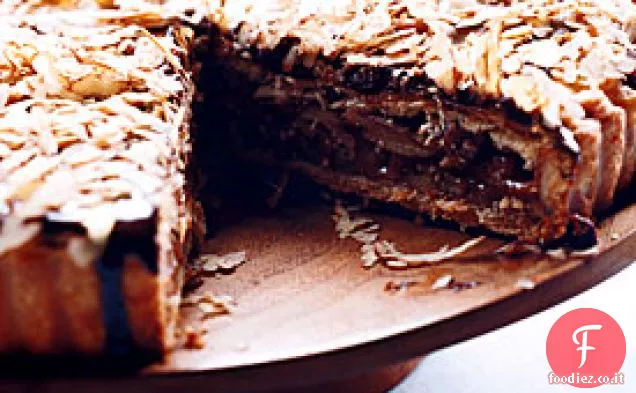 Crostata di pecan al miele con glassa al cioccolato