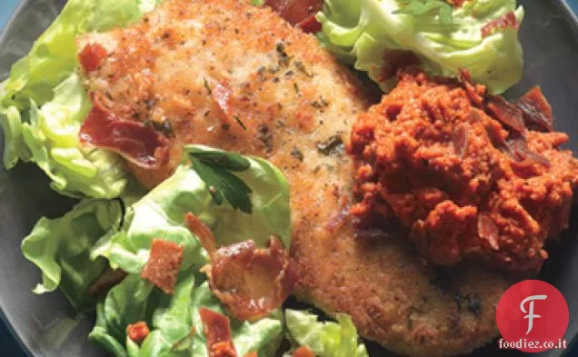 Cotolette di pollo con Romesco e Serrano Cracklin