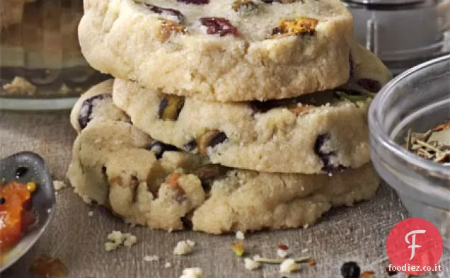 Biscotti al pistacchio e mirtilli rossi