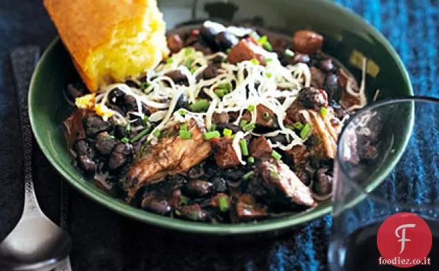 Whisky e triplo maiale Fagioli neri Chili