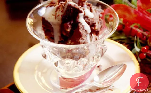 Budino di pane al cioccolato con salsa di whisky