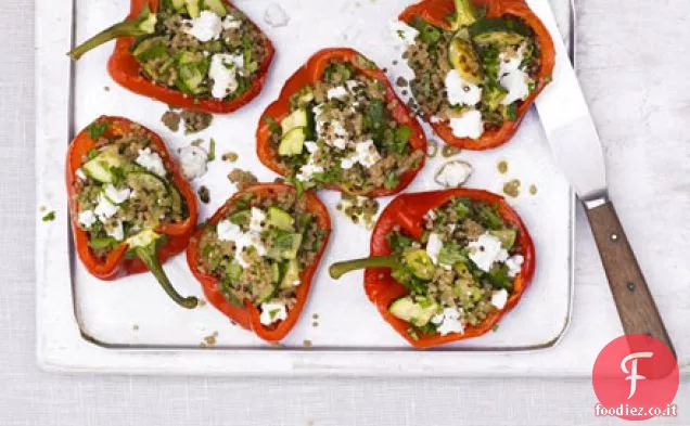 Zucchine e quinoa-peperoni ripieni