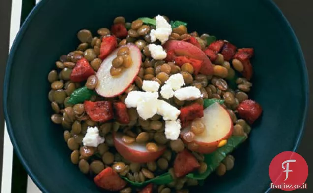 Stufato di lenticchie con salsiccia e patate