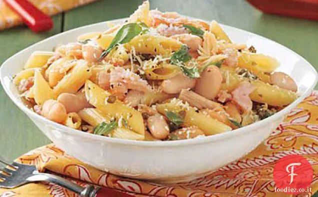 Penne con Tonno, Capperi e Fagioli