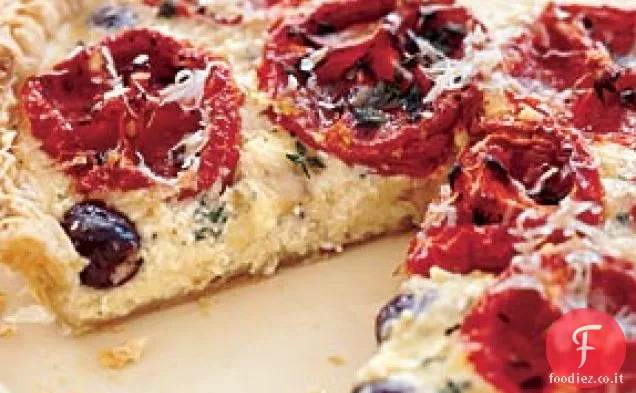 Crostata di Pomodoro al forno con Formaggio di Capra e Olive nere