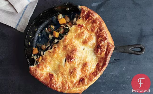 Padella di pollo Pot Pie con Butternut Squash