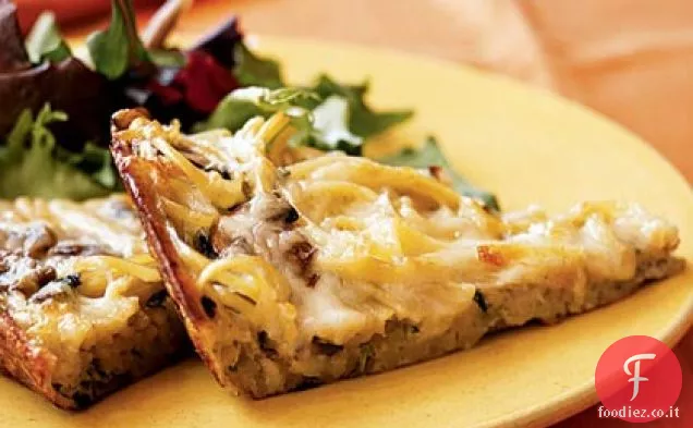 Frittata con Funghi, Linguine e Basilico