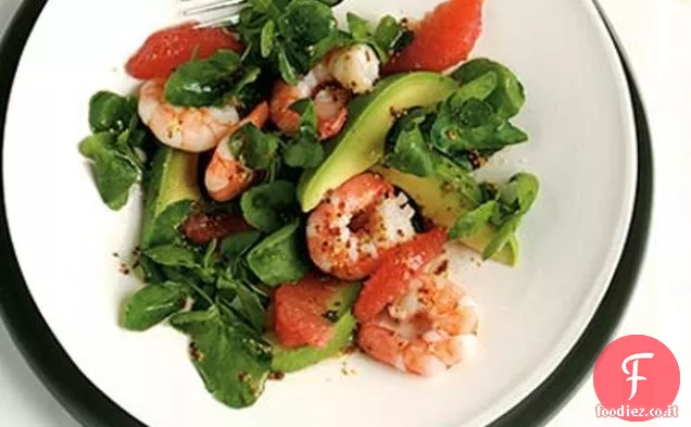 Insalata di gamberi con Vinaigrette di pompelmo