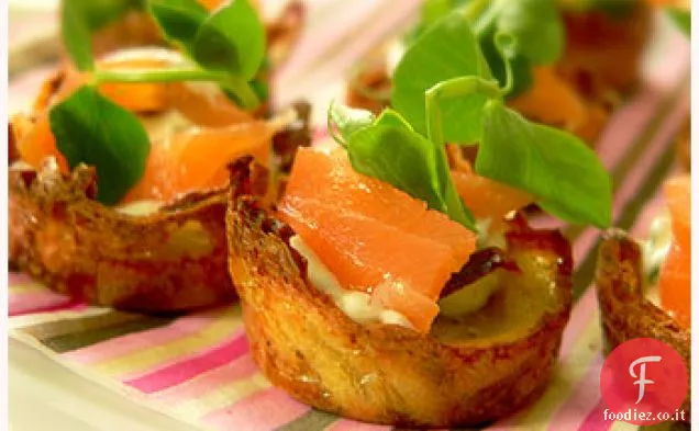 Nidi di patate salmone affumicato
